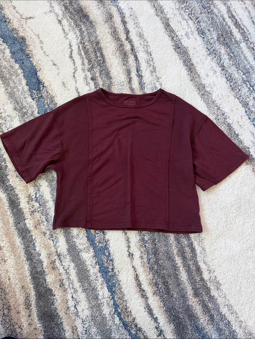 Aerie Unwind Waffle T-Shirt in Royal Berry